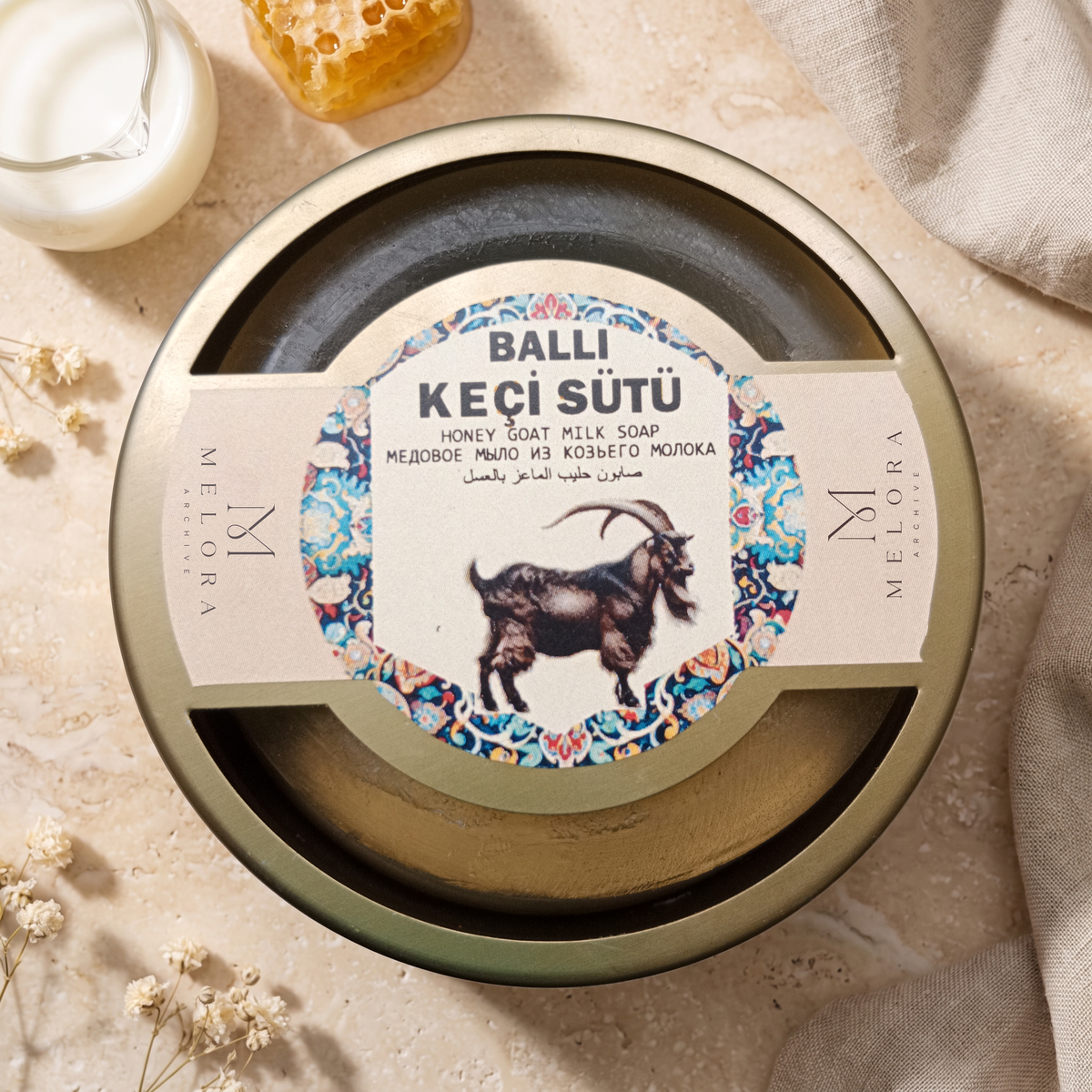 Honey Goat Milk Soap in Metal Tin — 01