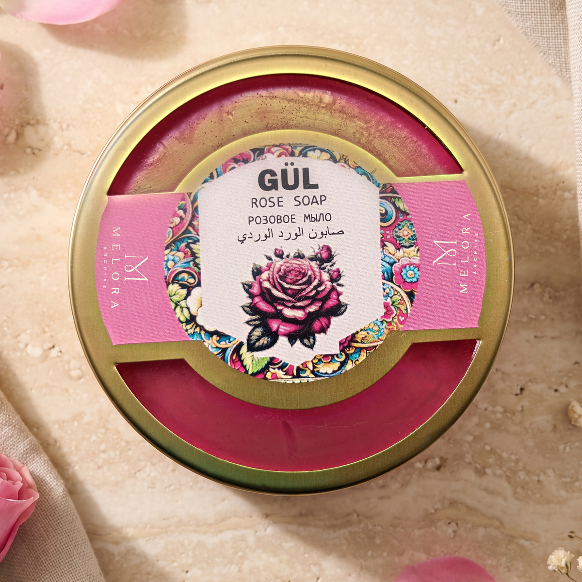 Rose Soap in Metal Tin — 01
