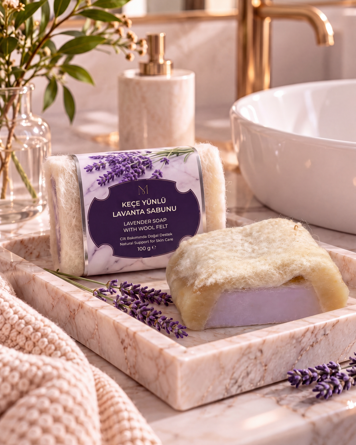 Lavender Soap with Wool Felt — 01