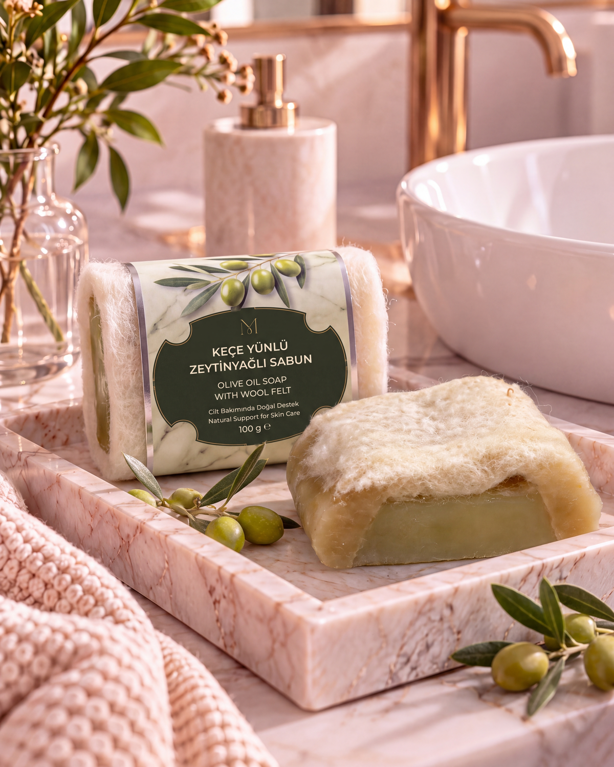 Olive Oil Soap with Wool Felt — 01